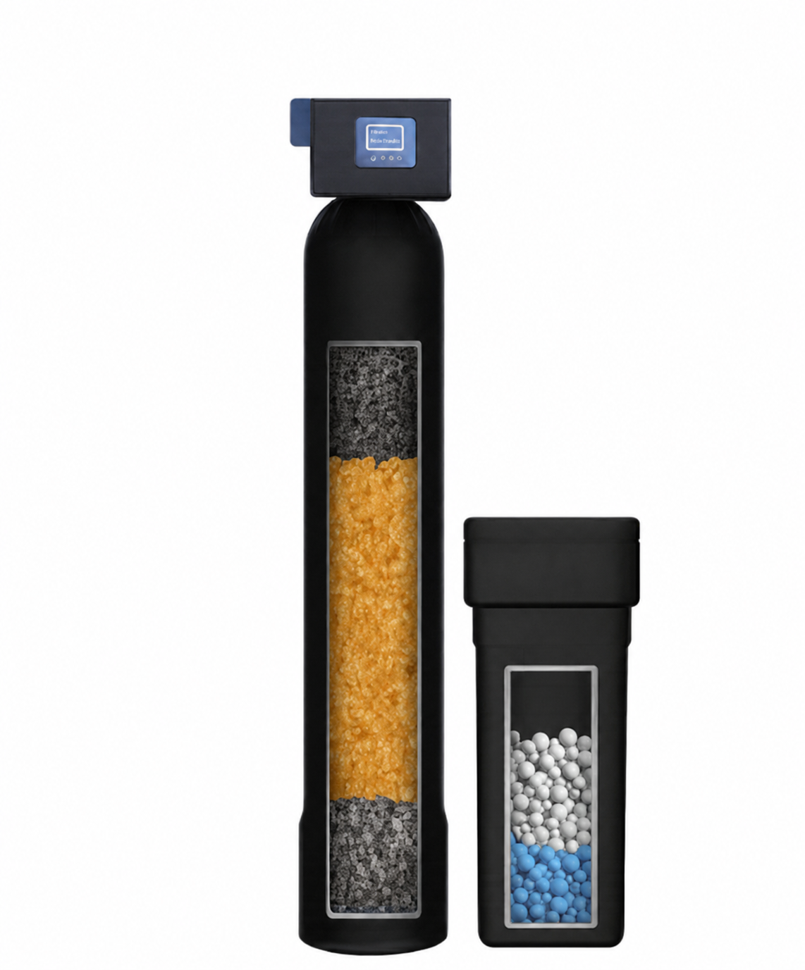 Water softener with chlorine filtration